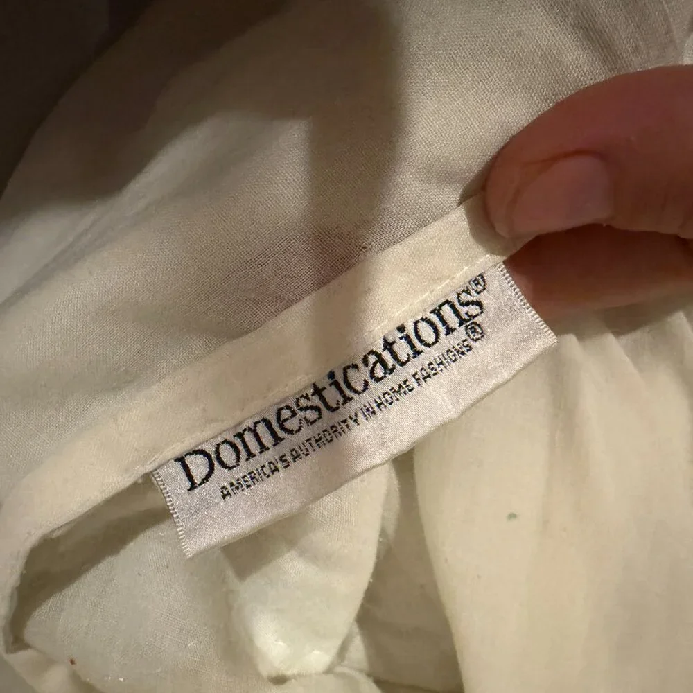 Vintage Domestications 2 Piece Green Pillowcase Set Patchwork Floral Ruffle Edge